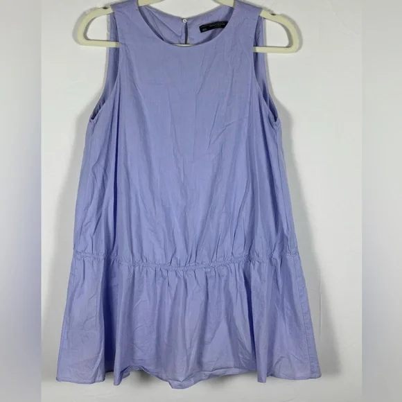 NWOT Zara Soft Blue Mini Romper Dress- S - Picture 6 of 14